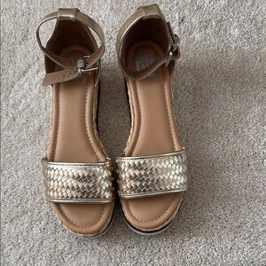 DV by Dolce Vita Gold and Tan Sandals
